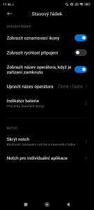 Screenshot MIUI s možnostmi přejmenování operátora