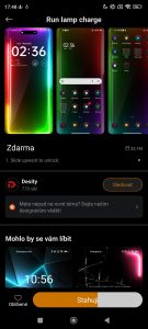 Screenshot MIUI s nabídkou grafických témat