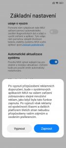 Screenshot MIUI - nedílnou součástí MIUI jsou bohužel reklamy