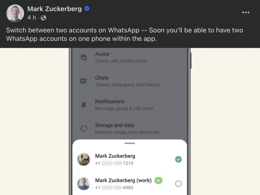 Mark Zuckerberg oznamující novinku pro WhatsApp Mark Zuckerberg oznamující novinku pro WhatsApp