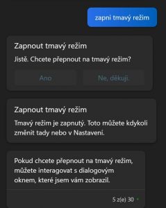 Zapnutý tmavý režim