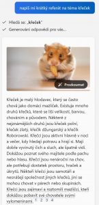 Vygenerovaný referát na téma křeček