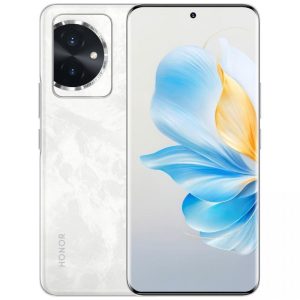 Honor 100 v bílé barvě na tiskovém snímku