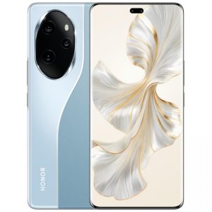 Honor 100 Pro v modré barvě na tiskovém snímku