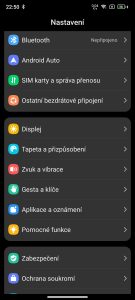 Screenshot ze systému telefonu Blackview A200 Pro