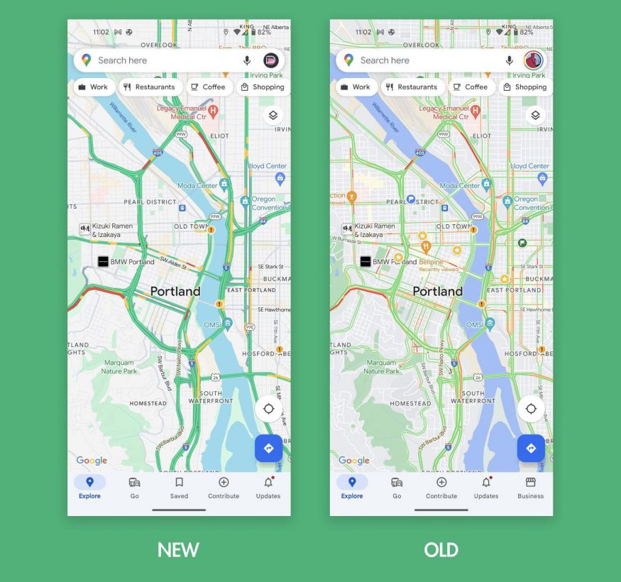 Nové barevné schéma Google Map