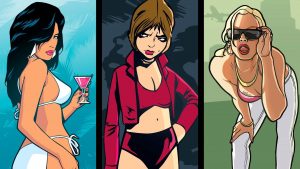 Ženské postavy s typickou vizuální stylizací série GTA
