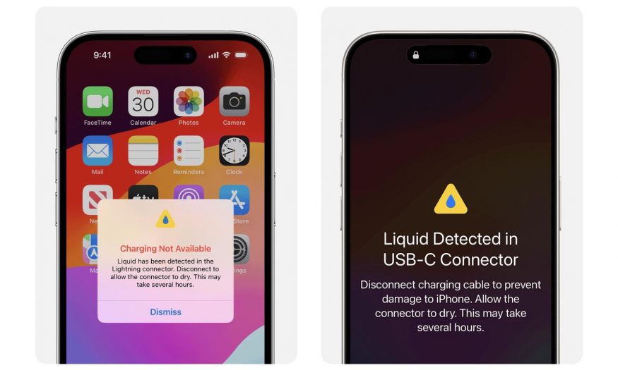 Apple iPhone notifikace na vodu v portu