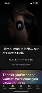 Aplikace k prstenu Ultrahuman Ring Air