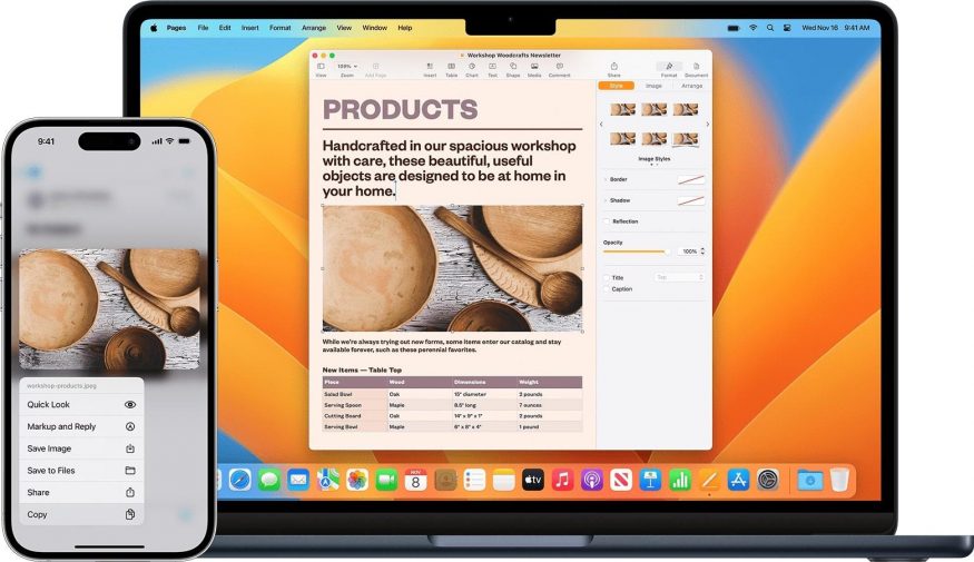 MacBook a iPhone na propagačním snímku