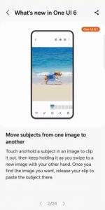 Screenshot z verze nadstavby One UI 6.1 od Samsungu