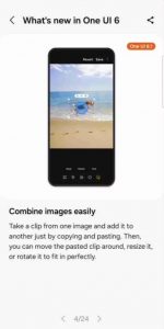 Screenshot z verze nadstavby One UI 6.1 od Samsungu