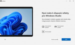 Studiové efekty Surface Laptop Studio 2