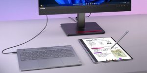 ThinkBook Plus Gen 5 Hybrid v jednom z možných režimů použití