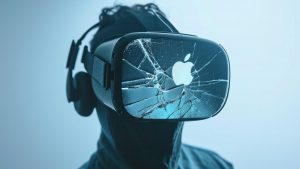Apple Vision Pro na očích, ale rozbité