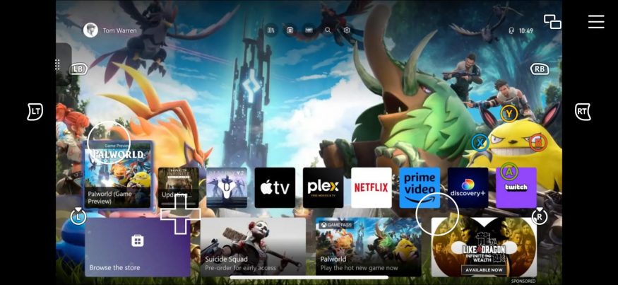 Dotykové ovládání konzole Xbox Dotykové ovládání konzole Xbox