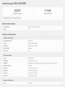Výkon čipsetu Qualcomm Snapdragon 8 Gen 3 v benchmarku GeekBench