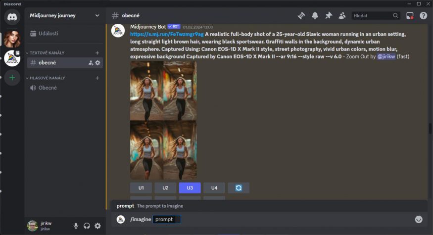 Můj privátní testovací server jsem nazval „Midjourney journey“. Můj privátní testovací server jsem nazval „Midjourney journey“.