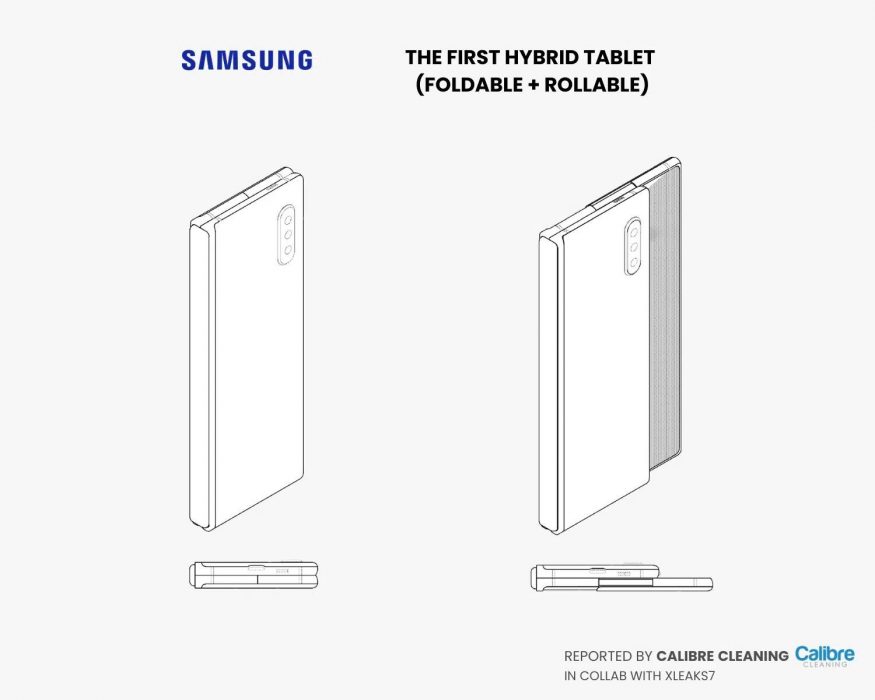 Nákres skládacího a rolovacího smartphonu od Samsungu