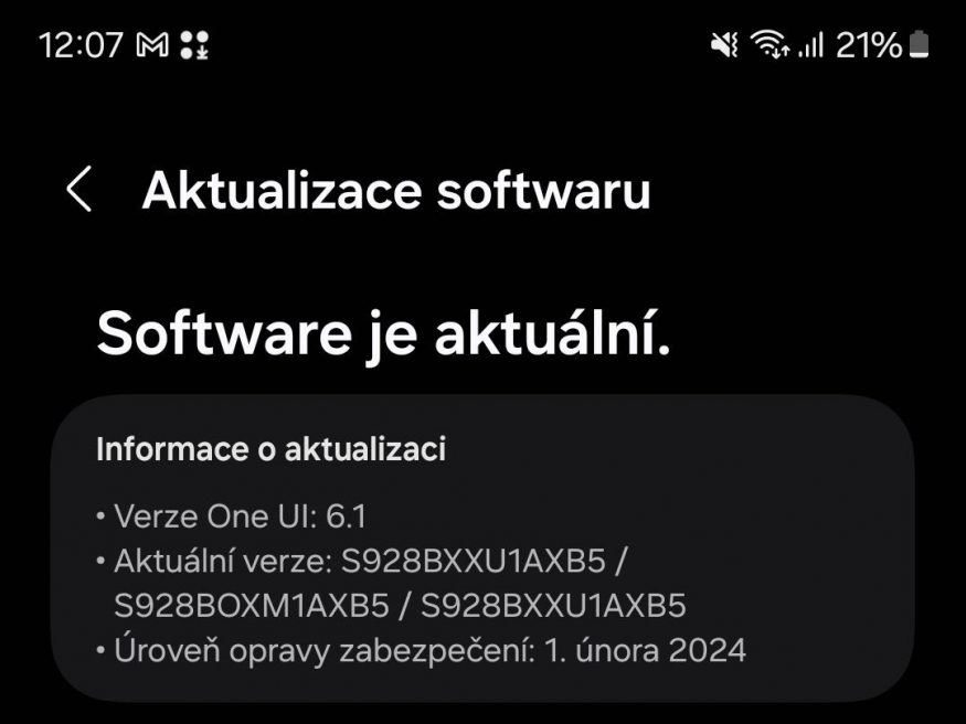 Podrobnosti o aktualizaci pro Galaxy S24 Ultra