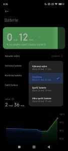 Výkonnostní profily telefonu