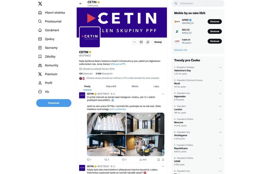 Cetin na síti X