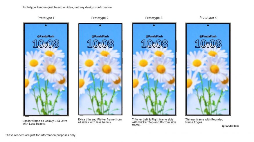 Čtyři prototypy smartphonu Galaxy S25 Ultra