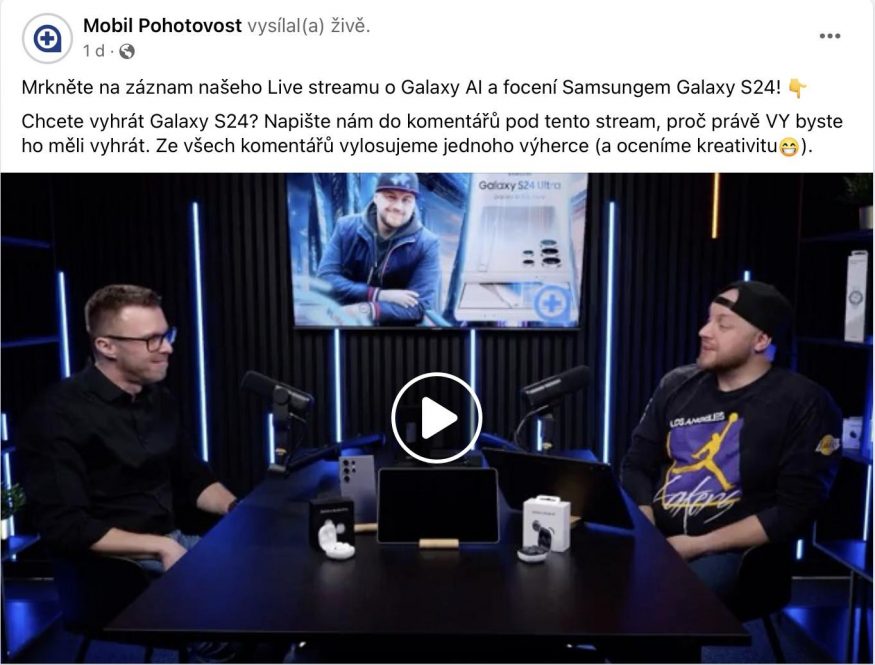 Screenshot z přenosu Galaxy AIzaznam