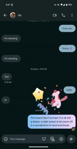 Efekty emoji v aplikaci Zprávy od Google