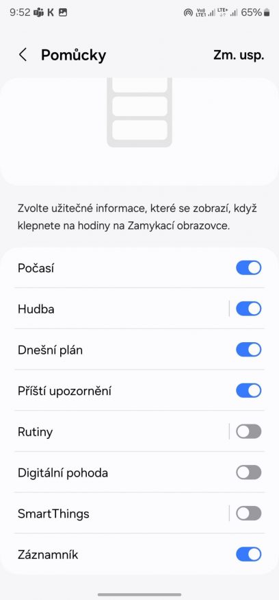 Nové pomůcky na zamykací obrazovku a AOD 