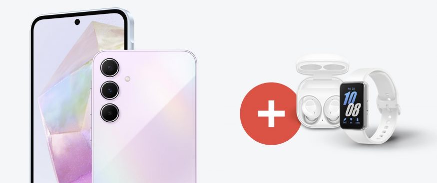 Telefon Samsung Galaxy A55, sluchátka Buds FE a náramek Fit 3 v promo akci