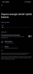 Extra úsporný režim vychází z klasických systémových nastavení, ne jako u Xiaomi