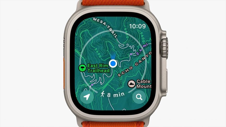 Apple Watch s topografickými mapami