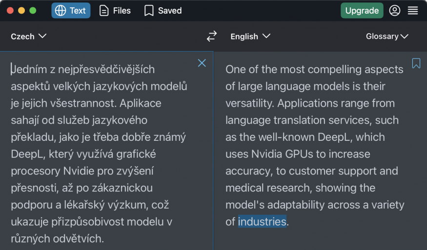 Jeden z nejlepších překladačů jazyků DeepL rovněž využívá umělé inteligence