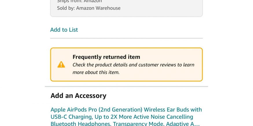 Upozornění na webu Amazon před pouzdrem FineWoven