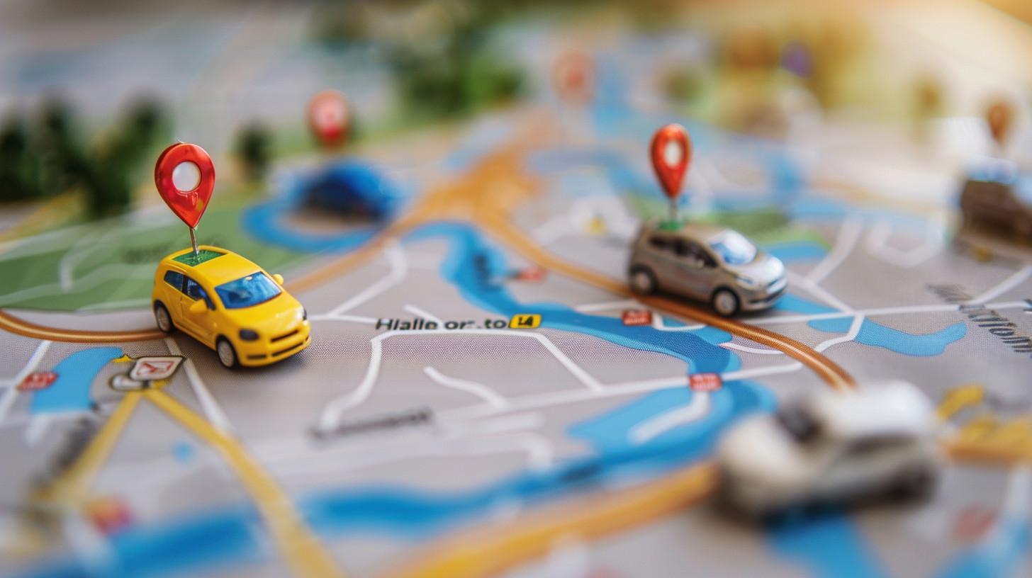 Automobily na mapách, zastávky pro nabíjení elektromobilů (ilustrační obrázek)