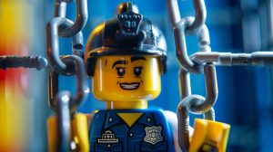 Policista jako panáček ze stavebnice Lego (ilustrační obrázek)