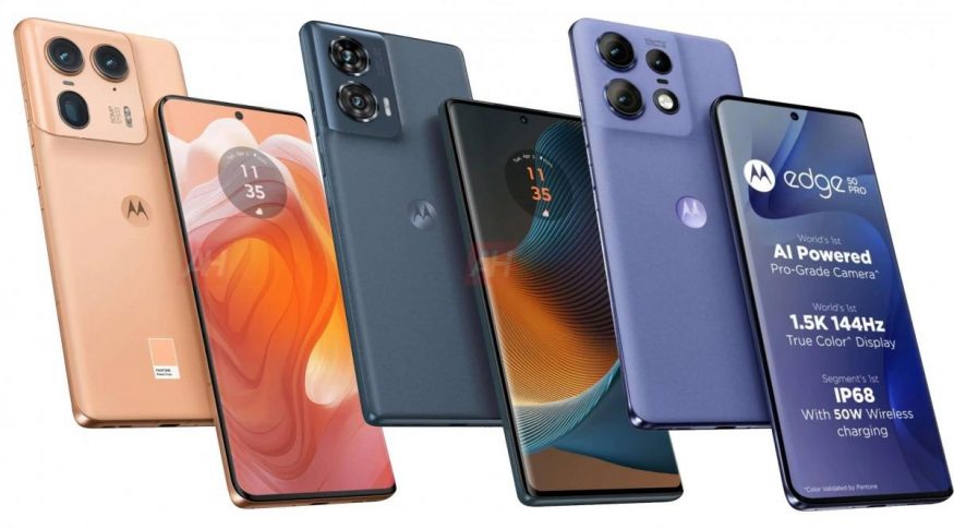 Motorola Edge 50: kompletní trojice na tiskovém snímku