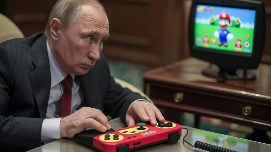 Putin hraje hru na herní konzoli (ilustrační obrázek)