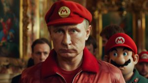 Putin stylizovaný do podoby herní postavičky Super Maria (ilustrační obrázek)