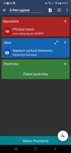 Změna klávesnice vyžaduje jednorázové přidání oprávnění přes ADB, na což Macrodroid upozorní, pokud bude třeba