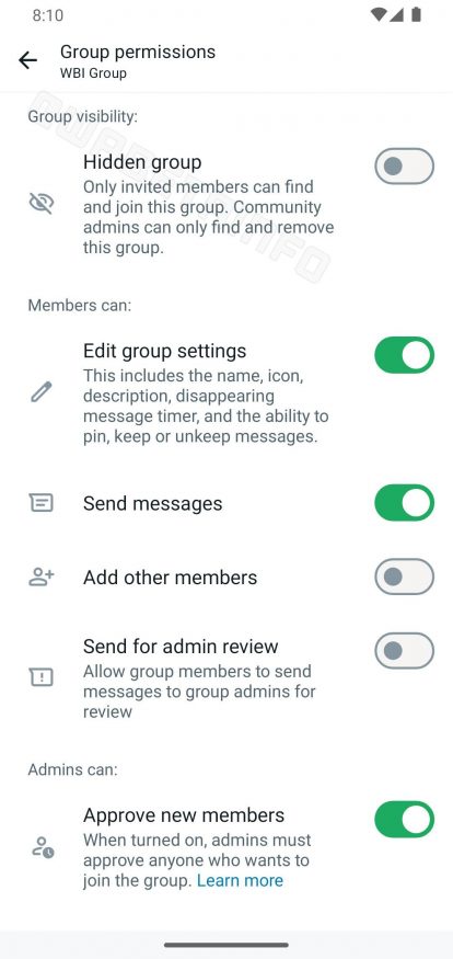 Nové nastavení pro skupiny ve WhatsAppu