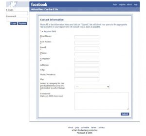 Facebook v roce 2005