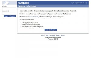 Facebook v roce 2005
