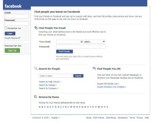 Facebook v roce 2008