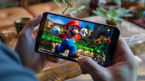 Super Mario na displeji telefonu (ilustrační obrázek)