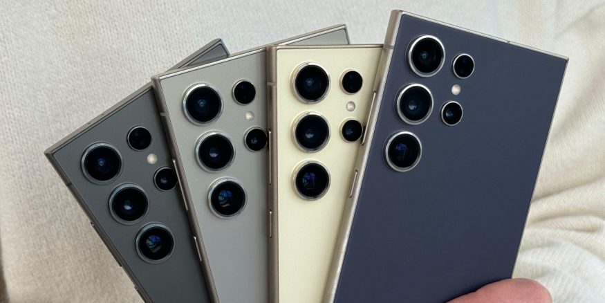 Samsung Galaxy S24 Ultra v několika barevných variantách Samsung Galaxy S24 Ultra v několika barevných variantách