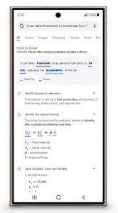 Řešení matematické úlohy skrze Circle To Search