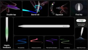 Apple Pencil Pro na propagačním snímku