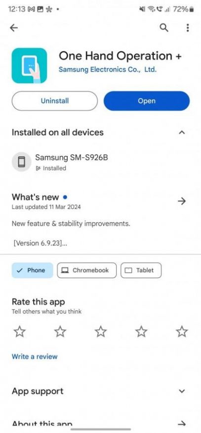 Aplikace One Hand Operation+ v Google Play